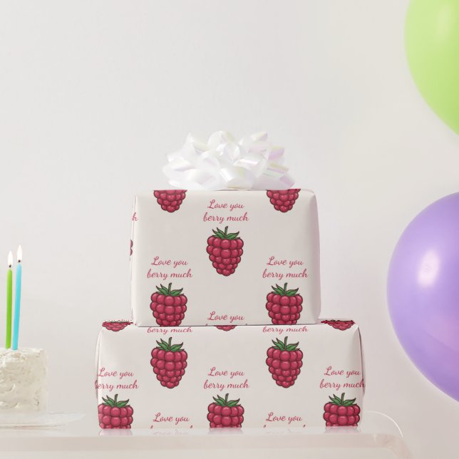 Papel De Regalo Amar Berry Mucho Rojo Frambuesa | Valentin (Regalos de fiesta)