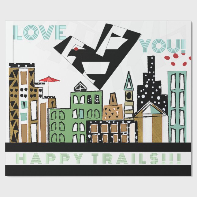 PAPEL DE REGALO AMAR EL AVE EN LA CIUDAD (Superficie plana)