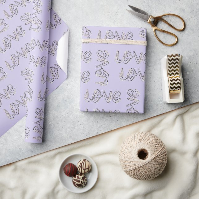 Papel De Regalo Amar Floraciones De Almendra En Lavanda (Artesanía)