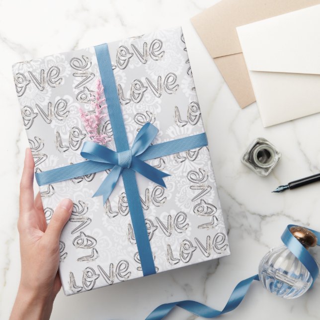 Papel De Regalo Amar la floración de almendra blanca Damasco (Regalar)