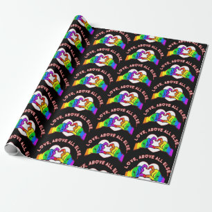 Papel De Regalo Amar por encima de todo lo demás negro