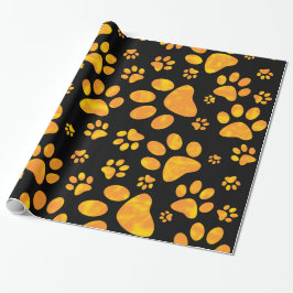 Papel De Regalo Amarillo anaranjado del modelo de la impresión de