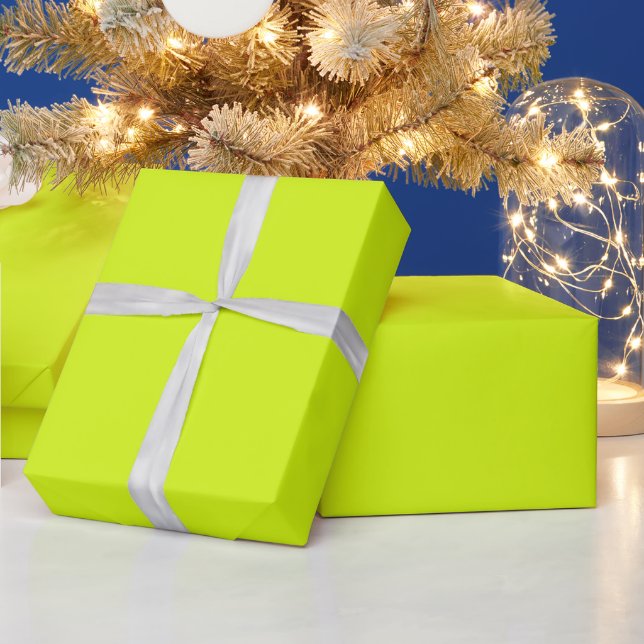Papel De Regalo amarillo chartreuse color sólido (Vacaciones)