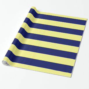 Papel De Regalo Amarillo Claro, Azul Marino XL Rayas Patrón V
