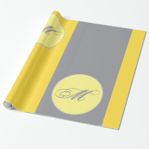 Papel De Regalo Amarillo Claro Y Gris Suave Personaliza Taza Envol