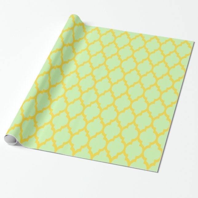 Papel De Regalo Amarillo de piña marroquí #4 (Desenrollado)