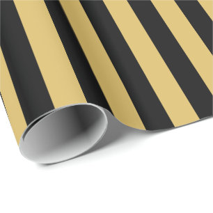 Papel De Regalo Amarillo Empañado con Franja Negra