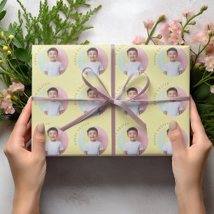 Papel De Regalo Amarillo Feliz de Pascua