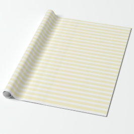 Papel De Regalo Amarillo Mantequilla y Rayas Blancas