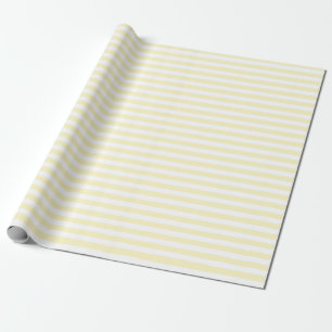 Papel De Regalo Amarillo Mantequilla y Rayas Blancas
