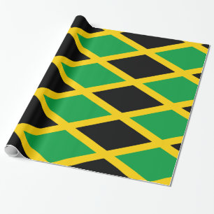 Papel De Regalo Amarillo negro verde de Jamaica