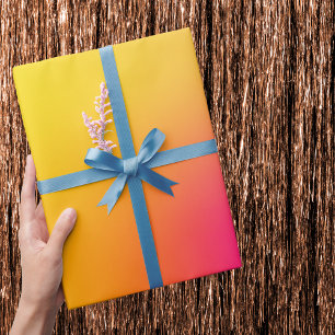 Papel De Regalo Amarillo neón y rosa