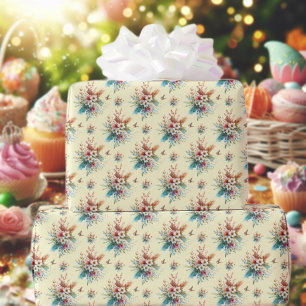 Papel De Regalo Amarillo Pastel Aquarela Floral Cruz Pascua