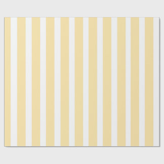 Papel De Regalo Amarillo Pastel y Raya Vertical Blanca