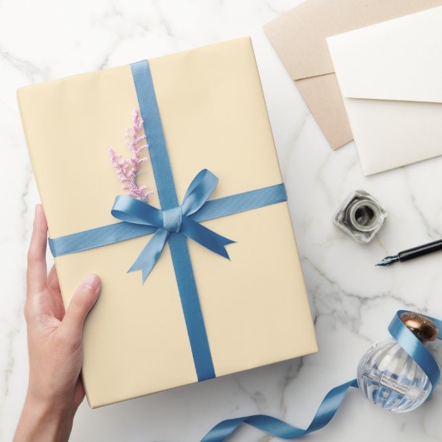 Papel De Regalo Amarillo Sólido Mínimo #FFECC2 (Regalar)