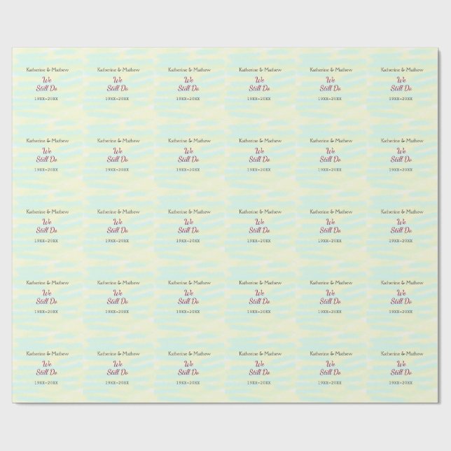 Papel De Regalo Amarillo verde Votos aniversario de renovación de  (Superficie plana)