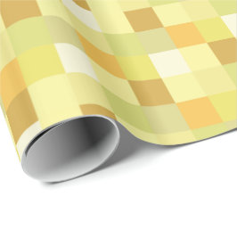 Papel De Regalo Amarillo y modelo de Pixelated del oro