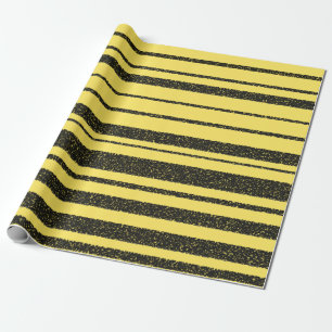 Papel De Regalo Amarillo y negro Abeja-Como modelo de las rayas