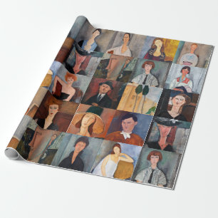 Papel De Regalo Amedeo Modigliani - Collage de obras maestras