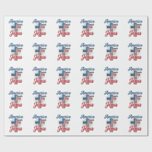 Papel De Regalo América Necesita Jesús Diseño de Camiseta de Cruz