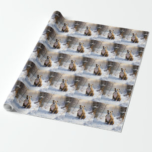 Papel De Regalo American Staffordshire Deja que nieve Navidad