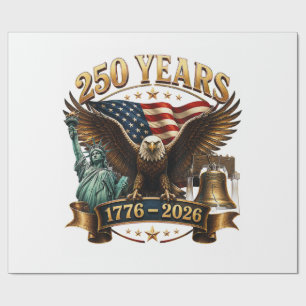 Papel De Regalo Americano 250 Aniversario USA Patriótico 4 de Juli