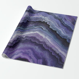 Papel De Regalo Amethyst Geode Fluid Pour