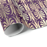 Papel De Regalo Ametismo violeta púrpura Art Deco Gold Champaigne<br><div class="desc">florenciaK de ajuste clásico de moda florenciaDiseño K</div>