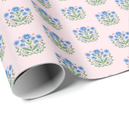 Papel De Regalo Amherst Estampa Floral sobre Rosa