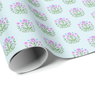 Papel De Regalo Amherst Estampado en Turquesa Claro