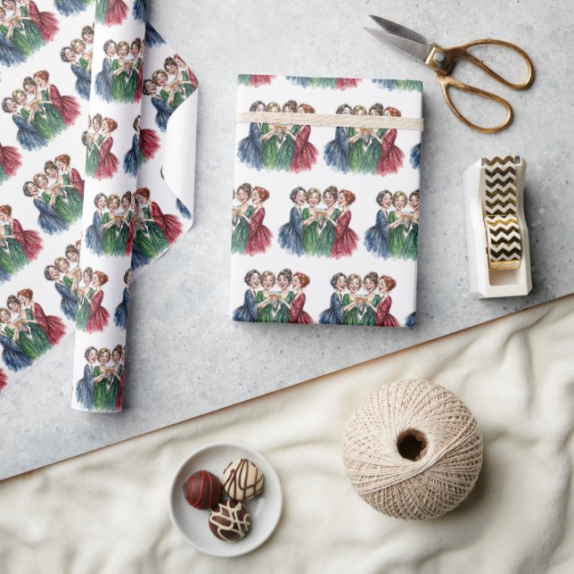 Papel De Regalo Amigas brindando con copas de vino (Artesanía)