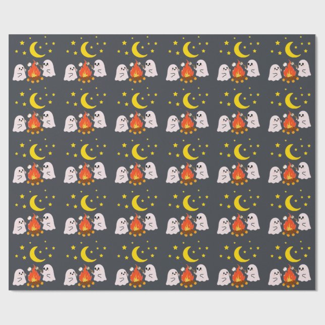 Papel De Regalo Amigos de los fantasmas de Halloween (Superficie plana)
