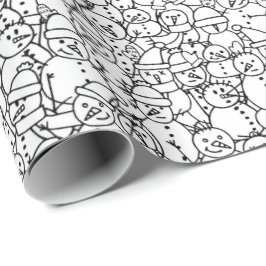 Papel De Regalo Amigos de los hombres de nieve - Niños coloreando 