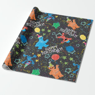 Papel De Regalo Amigos de Sesame Street Pizarra Arcoíris