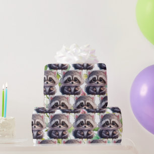 Papel De Regalo Amigos del bosque de animales de bosque de raccoon