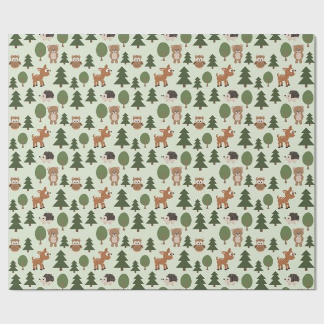 Papel De Regalo Amigos del bosque natural (Costura)