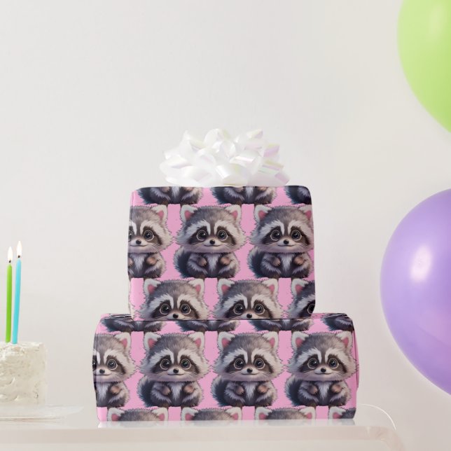 Papel De Regalo Amigos del bosque Raccoon (Regalos de fiesta)