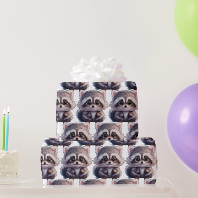 Papel De Regalo Amigos del bosque Raccoon (Regalos de fiesta)
