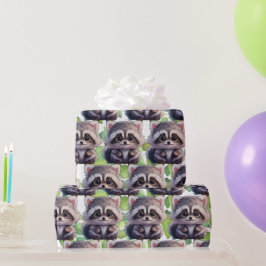 Papel De Regalo Amigos del bosque Raccoon