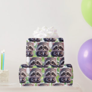 Papel De Regalo Amigos del bosque Raccoon