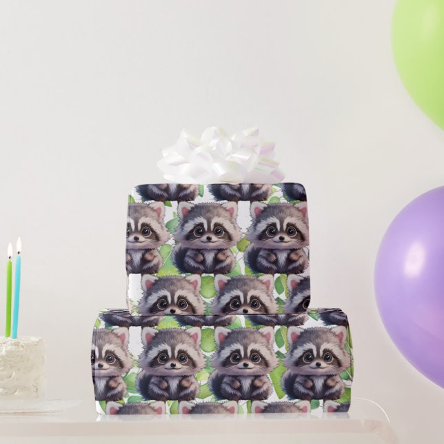 Papel De Regalo Amigos del bosque Raccoon (Regalos de fiesta)