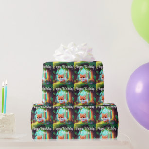 Papel De Regalo Amigos del bosque Woodland lindo bebé cumpleaños