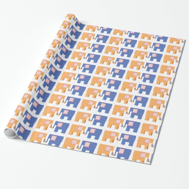 Papel De Regalo Amigos del elefante (Desenrollado)