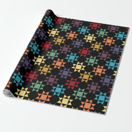 Papel De Regalo Amish Quilt Print Colores brillantes con estampado