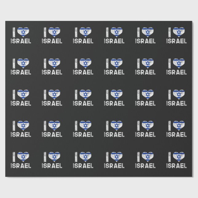 Papel De Regalo Amo a Israel (Superficie plana)