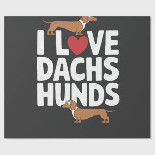 Papel De Regalo Amo a los Dachshunds divertido gráfico para amante