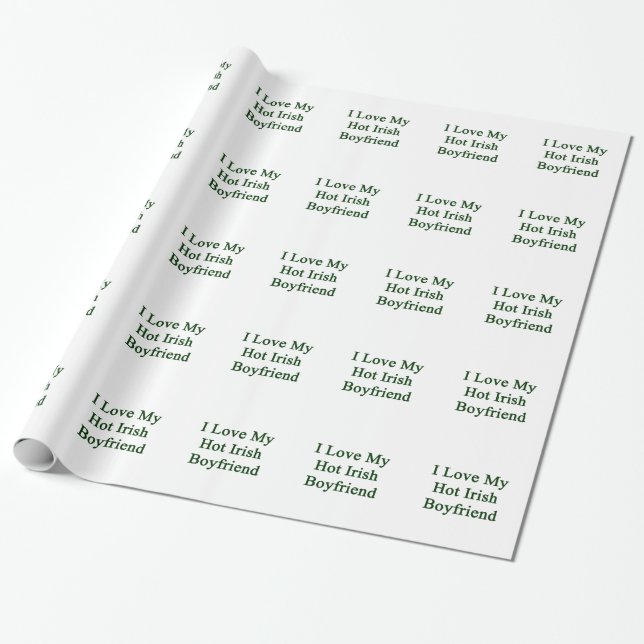Papel De Regalo Amo a mi novio irlandés caliente (Desenrollado)