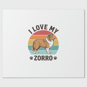 Papel De Regalo Amo a mi Zorro Diseño Vintage Amante de los Perros