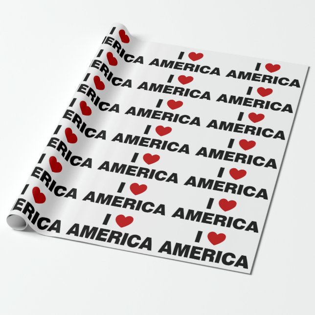 Papel De Regalo Amo América (Desenrollado)