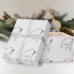 Papel De Regalo Amo de la PAZ Navidades JOVEN Ave de Nieve